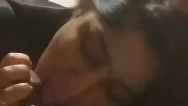 Lady gets excited when she sucks her lover’s dick