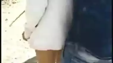 Cheating girlfriend is caught fucking outdoor with lover, Desi mms XXX sex