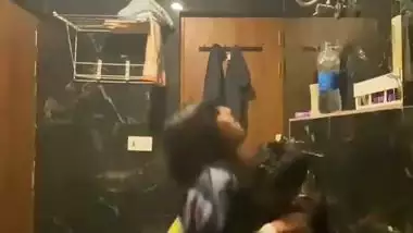 Horny girl’s xxx mms of riding a dick in the bathroom