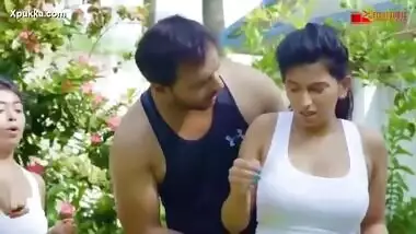 Couch Taking Advantage of Female Trainers Pressing & Touching Boob’s