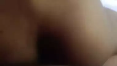 Girl in the reverse cowgirl position in the Tamil sex video