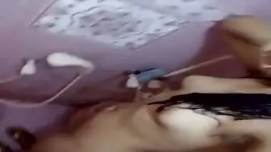 Indian girl expose XXX charms in the shower holding sex camera in hand