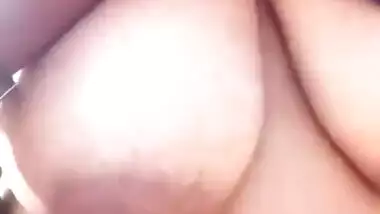 Dehati Desi shows off XXX sized titties and hairy twat in the fresh air