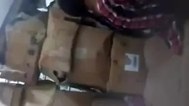 Desi Storekeeper Girl Quikie with Manager at Storeroom