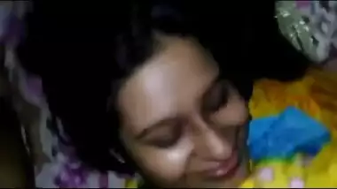 Guy touches Indian babe's boobs having oral sex in front of the camera