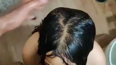 Blowjob under show by horny submissive desi girl