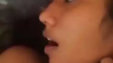 Cute GF Fucked by BF with Moans Hairy Pussy is Pounded as She Tries to Cover Her Face