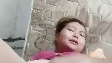 Nepali girl masturbating using big cucumber