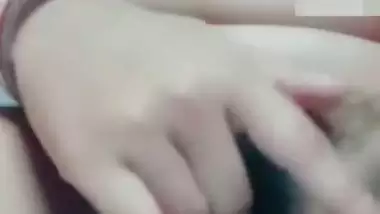 Huge tits Indian girlfriend fingering horny pussy