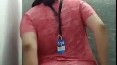 Busty Desi Woman Showing Sexy Ass To Lover In Office