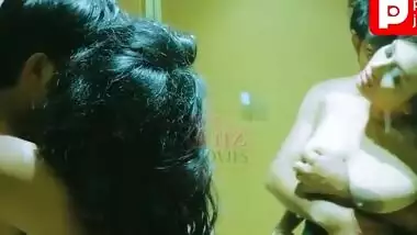 Sexy Lady In Green Saree And With Big Eyes Fucked Hard In Bathroom