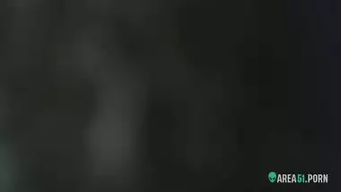 Spy video of village aunty taking bath in outdoor taken by her son's best friend