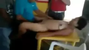 Horny Desi north indian village prostitute group sex threesome fucking hard hair pussy dance drink women