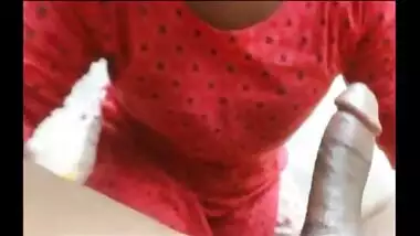 Indian wife giving her husband a blowjob