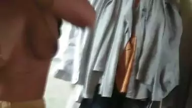 Cute bhabhi boob press by devar while topless