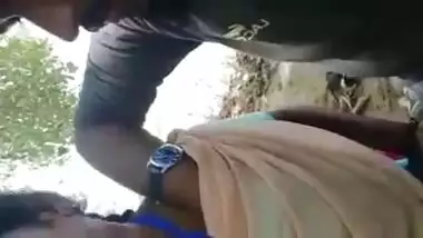 Outdoor MMS video of Desi whore stroking and sucking XXX phallus