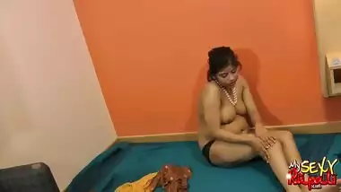 Indian babe Rupali exposing big tits masturbating with dildo