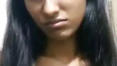 Small boobs college girl topless on a viral video call