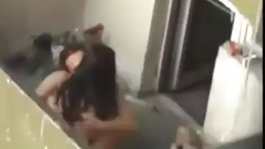 Indian sex video of a slender college hotty having sex on the balcony