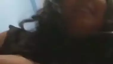 Round boobs girlfriend riding dick of boyfriend