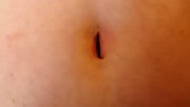 Playing with the stretched belly button of my step sister fetish belly