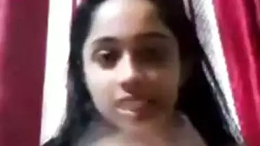 Firm boobs mallu GF removing bra and topless video call