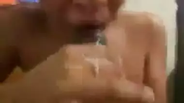 NRI Desi Girl Giving Black Guy with Huge Cock a Sloppy Long Blowjob