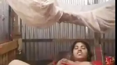 Big-assed Desi whore spreads legs to rub her twat for XXX video